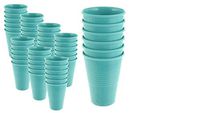 Handi-Ware Bulk Multi-Pack Melamine Blend 6" Wave 18oz Tumblers - Break-Resistant - Indoor/Outdoor Party Cups - Large Gatherings - by Unity (Turquoise, 48)