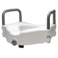 Lumex 4.5" Raised Toilet Seat with Removable Arms and Locking Clamp for a Secure Fit, 6487RA-1