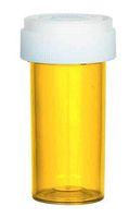13 Dram, Empty BPA-Free Cylinder Vials with Reversible Child Resistant Caps (Pack of 24) (Amber)