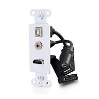C2G HDMI/USB/3.5mm Pass Through Electrical Distribution Wall Plate White (39873)