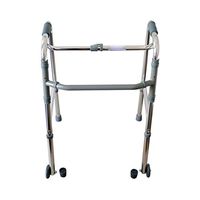Rolling Walkers Walker Thick Aluminum Walker Foldable Elderly Disabled Rehabilitation Old Folding Walker (Color : Silver, Size : 554578CM)