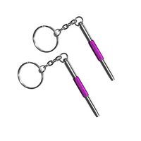 2PCS 3 in 1 Colorful Mini Precision Screwdriver with Keychain-Eyeglass, Sunglass, Watch, Jewelry, Electronics, Toy Repair Kit (Purple)