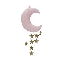 Kuhxz Cute Plush Moon Cloud Pillow Baby Room Hanging Soft Decor Bed Curtain for Healthier Life(Moon:25cm,Cloud 26x17x6cm)