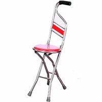 DSHUJC Folding Lightweight Crutch Chair Stainless Steel Material Stool Diameter:25cm 4 Legs Cane Seats 200KG Wide Applicability,B