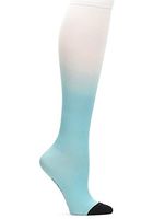 Nurse Mates EKG Heart and Holiday Compression Trouser Socks, Ombre Aruba Turquoise, One Size