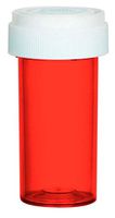 13 Dram, Empty BPA-Free Cylinder Vials with Reversible Child Resistant Caps (Pack of 24)(Red)