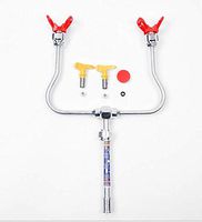 7Pcs Airless Double Head Paint Spray Gun Tip Extension Pole Rod+Tip Guard Set