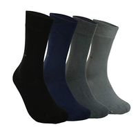 Diabetic Bamboo Socks Natural Antibacterial Seamless Soft for Men Women - Made in Turkey for High Circulation, Diabetes, Varicose Veins, Maternity Pregnancy (Mixed 4 Pairs)