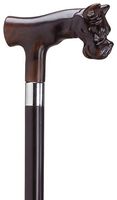 Bull Dog Head Derby Black Maple Cane, Brown Handle  -Affordable Gift! Item #DHAR-9140200