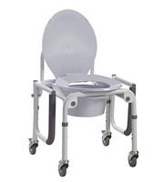 Drive Steel Drop Arm Commode with Wheels & Padded Arms