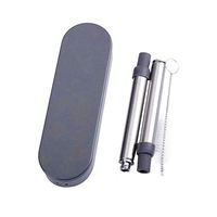 XIANGMENG Portable Reusable Drinking Straw,Collapsible Telescopic Metal Straws with Food grade plastic Nozzle,| Included Brush,Straw,Storage Box