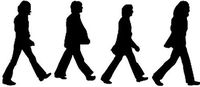 The Beatles Rock & Roll Band Silhouette - Vinyl 6" wide (Color: BLACK) decal laptop tablet skateboard car windows stickers - by So Cool Stuf