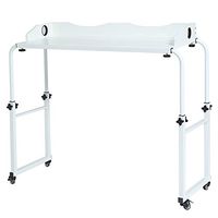 UNICOO - Height Adjustable Overbed Table Laptop Cart Computer Table, Food Tray Desk,Rolling Medical Table