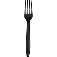 Club Pack of 288 Jet Black Premium Heavy-Duty Plastic Party Forks