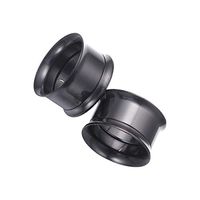 SUPVOX 2Pcs Stainless Steel Ear Tunnels Plugs Screw Ear stretchers Double Flared Ear expanders (Black, 16mm)