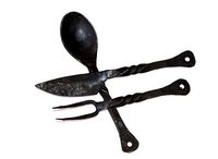 OLD MEMORIES GALLERY Medieval Eating Utensil Set (Knives, Cutlery, Iron Spoon) Nautical Decor