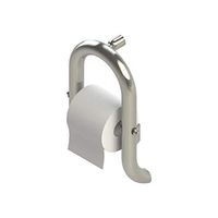 Invisia 2-in-1 Toilet Roll Holder with Integrated Grab Bar: Brushed Stainless