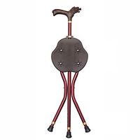 DSHUJC Faucet Cane Stool 3 Legs Crutch Seat with LED Light Massage Cushion Non-Slip Foot Cover Convenient for The Elderly Safe Secure,A