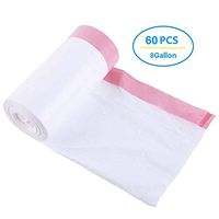 8 Gallon White Drawstring Trash Bags, Multipurpose White Garbage Trash Bags for Office, Kitchen, Bedroom, 30.3 Liters/8 Gallon White,60 Count