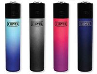 4 Clipper Metallic Gradient Lighters Reusable Refillable Reflintable