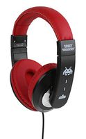 Space Invaders Kid Safe Over-Ear Headphones HP1-21714 W/Volume Limiter by Sakar, Adjustable Headband, Comfortable Ear Cups, Cushioned Ear Pieces, Audio, Red Black