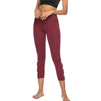 The Last Day Women Leggings, Neartime Sexy High Waist Skinny Yoga Pants Fitness Sports Mid-Calf Pencil Trousers (XL, Wine Red)