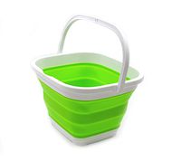 SAMMART 10L (2.6 gallon) Collapsible Rectangular Handy Basket/Bucket (1, Green)