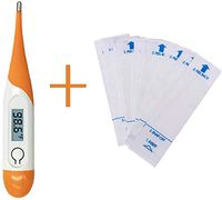 1 Pcs Soft Head Thermometer + 100-Pack Thermometer Covers Disposable Oral, Rectal & Underarm Instant Read Thermometer
