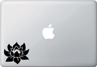 Lotus Flower - Design 1 - (Color Variations Available) Macbook or Laptop Vinyl Decal (Black)