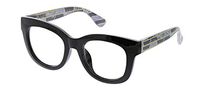 Peepers by PeeperSpecs womens Center Stage,Black/Marble - "Luxe" Focus Blue Light Filtering Lenses,2 x