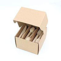 Bamboo Home Eco-Friendly Biodegradable Bamboo/Wooden Cutlery Spoon|Pack of 100pcs-6inch/5.5inch (Set 300pcs Spoon+Knife+Fork|6inch)