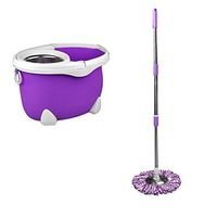 WXQ-XQ Mop and Bucket Cleaning Set Adjustable Multifunction Hangable Household Purple Head2