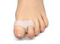 ZenToes Toe Separators with 2 Loops - Pack of 4 Soft Gel Bunion Correctors (White)