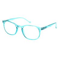 Thin Plastic Keyhole Rectangle Hipster Design Reading Glasses Blue +2.5