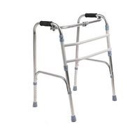 HYRL Stainless Steel Foldable Adult Disabled Four-Legged Crutch Old Walker Armrest Stand Walking Elderly Fracture Aids to Walk