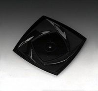 Royal Plasticware, PW2668, 3.5" Square Plate, Black