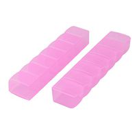uxcell Number Print Travel Rectangle 7 Compartments Pills Storage Box Case 2pcs Fuchsia