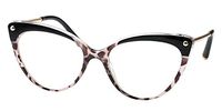 SOOLALA Ladies Oversized Cat Eye Reading Glass Modern Eyeglass Frame, Leopard, 3.5