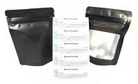 50 pk Smell Proof Mylar Foil Bags and 50 Rx Labels, PLUS SIZE 1/8 oz Eighth Heavy Duty Zip Lock 4" x 5.5" x 1.75" Stand Up Pouch. Heat Sealable with Iron.