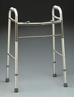 MediChoice Dual-Release Two Button/Folding Walker, Height Adjustable, Aluminum, 300 lb. Capacity (1 Each)