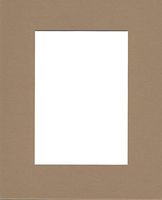 Pack of (2) 24x36 Acid Free White Core Picture Mats Cut for 20x30 Pictures in Khaki Brown