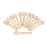 BID Disposable Wooden Cutlery, Set of 50 Wooden Spoons - GO GREEN! Eco Friendly, Biodegradable, Compostable, 100% Natural Wood Utensils