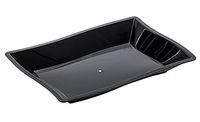 WNA APTRE3525BAM 50 Count Petites Rectangular Plastic Dishes, 3.5" x 2.5", Black