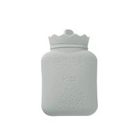 RUKAZA Heating Bottle Environmental Silicone Hot Water Bag with Knit Cover-Great for Pain Relief, Hot & Cold Therapy-Gift for Girls Babys, Christmas, Gift Exchange Pary (Grey, Short)