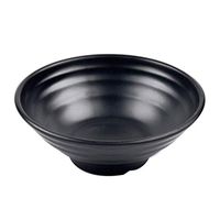 Bowl Bowl of imitation porcelain Japanese tableware household plastic bowl barrel bowl soup bowl commercial beef noodle bowl Household tableware, retro bowl (Color : Black, Size : 207.8CM)