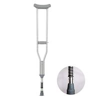 ZBYL Underarm Crutches for Elderly Disabled Person, Lightweight Aluminum Alloy Ergonomic Design Non-Slip Shock Absorption, Suitable for People Who are 170-185Cm in Height