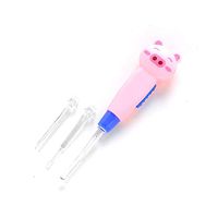 BeesClover Baby Cartoon Figure Detachable Illuminate Ear Cleaning Tool Earwax Removal Ear Spoon Pink Pig