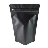 1dingdeals 25pcs Heat Sealable Double Ziplock Stand-Up Display Aluminum Mylar Bags with Degassing Valve and Pull Tab (4oz, Matte Black)