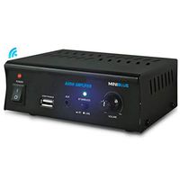 2x25 Watt Mini Power Amplifier - Portable Wireless Bluetooth Mini Home Stereo Audio Speaker Sound Stereo Receiver System for CD, MP3, iPhone via AUX, USB, for Amplified Subwoofer Speakers