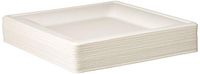 Susty Party 10-Inch Compostable Square Plates, 50-Count, Sugarcane Fiber (Bagasse) Tree-Free Heavy Duty Disposable Biodegradable Plate for Dinner, White